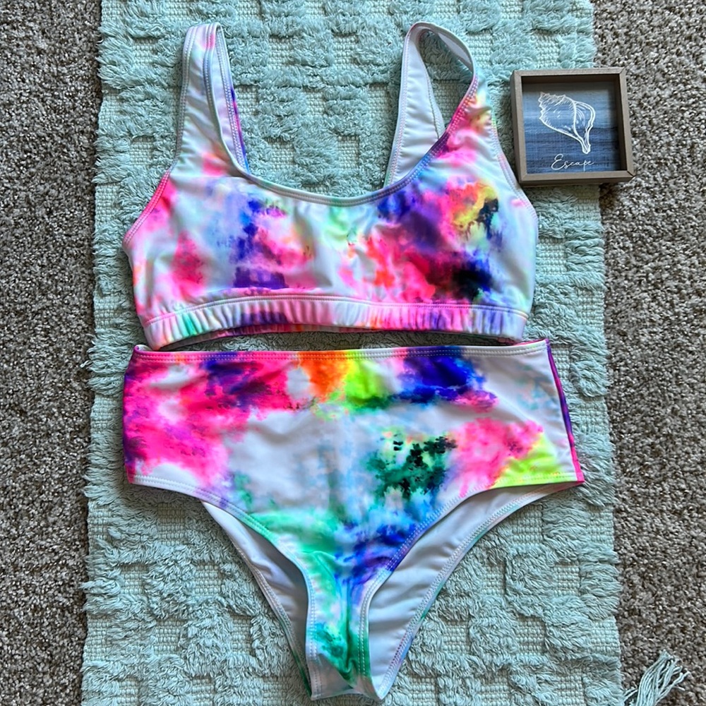 New SHEIN, high Waist tie-dye bikini
